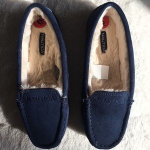 Navy Nautica Fur Slippers/Shoes